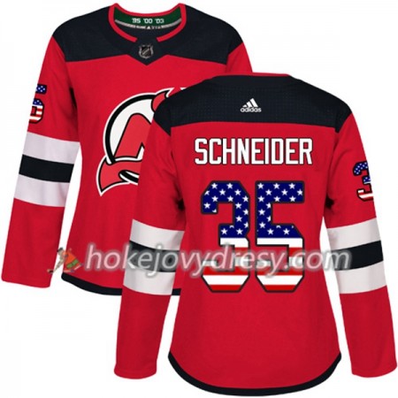 Dámské Hokejový Dres New Jersey Devils Cory Schneider 35 2017-2018 USA Flag Fashion Černá Adidas Authentic